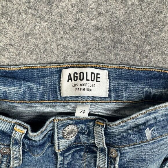 Agolde Distressed Ripped Sophie Skinny Jeans A003 B-843, Size 24 - Picture 8 of 12